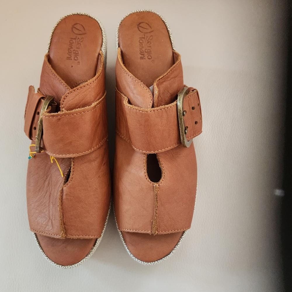 Sergio Tomani LEONOR MIEL SLIDE W/BUCKLE (40)-Size9